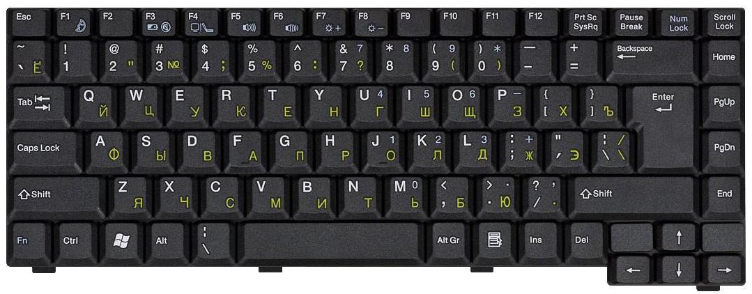 Клавиатура для ноутбука Fujitsu Amilo D1840/D1845/A1630 вертикальный Enter Black Клавиатура для ноутбука Fujitsu Amilo D1840/D1845/A1630 вертикальный Enter Black
