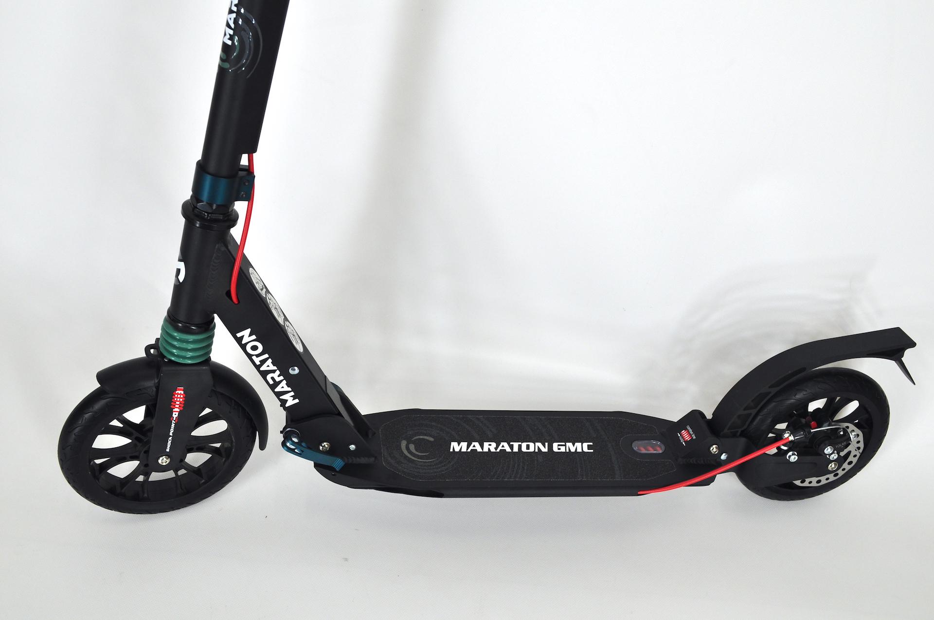 Самокат Maraton GMC з дисковим гальмом та амортизаторами/ремінь Зелений - фото 9