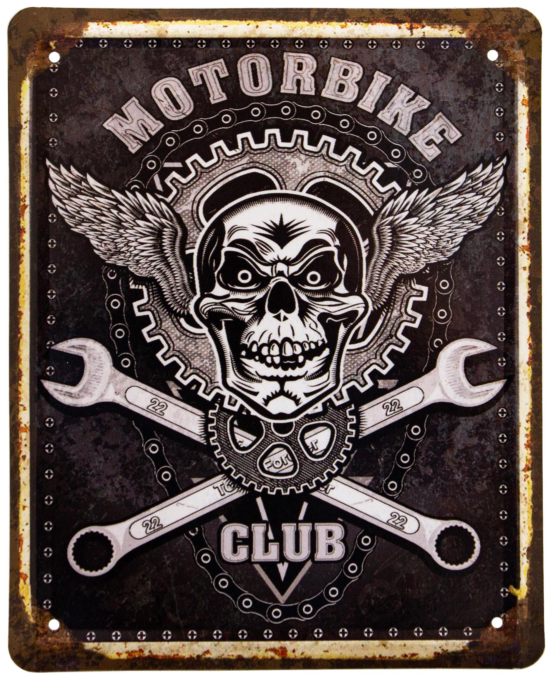 Табличка металева Motorbike Club 18x22 см
