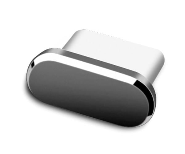 Заглушка металлическая Type-C на смартфон для защиты от грязи и пыли Серый