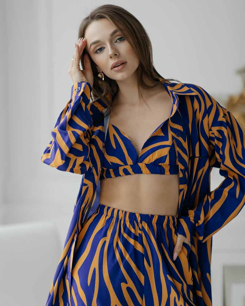 Піжама жіноча Модельєр 7748 р. 44 Синьо-жовтий (11521) - фото 4 Піжама жіноча Модельєр 7748 р. 44 Синьо-жовтий (11521) - фото 4