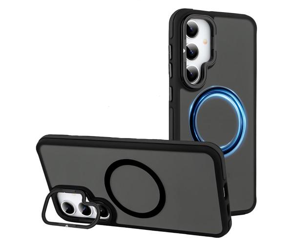 Чехол-накладка Armor Matte Kickstand для Samsung Galaxy S24 FE с магнитным кольцом Синий Чехол-накладка Armor Matte Kickstand для Samsung Galaxy S24 FE с магнитным кольцом Синий