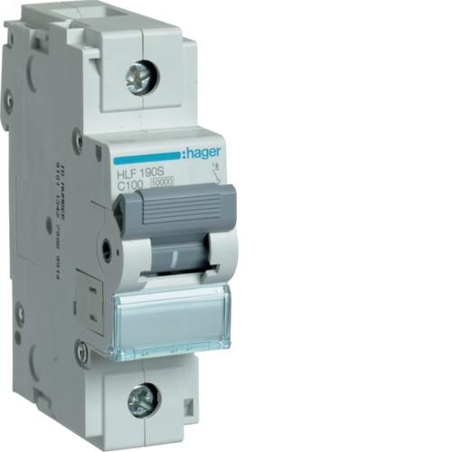 Автоматический выключатель Hager 1P 10 kA C-100A 1.5M (HLF190S)