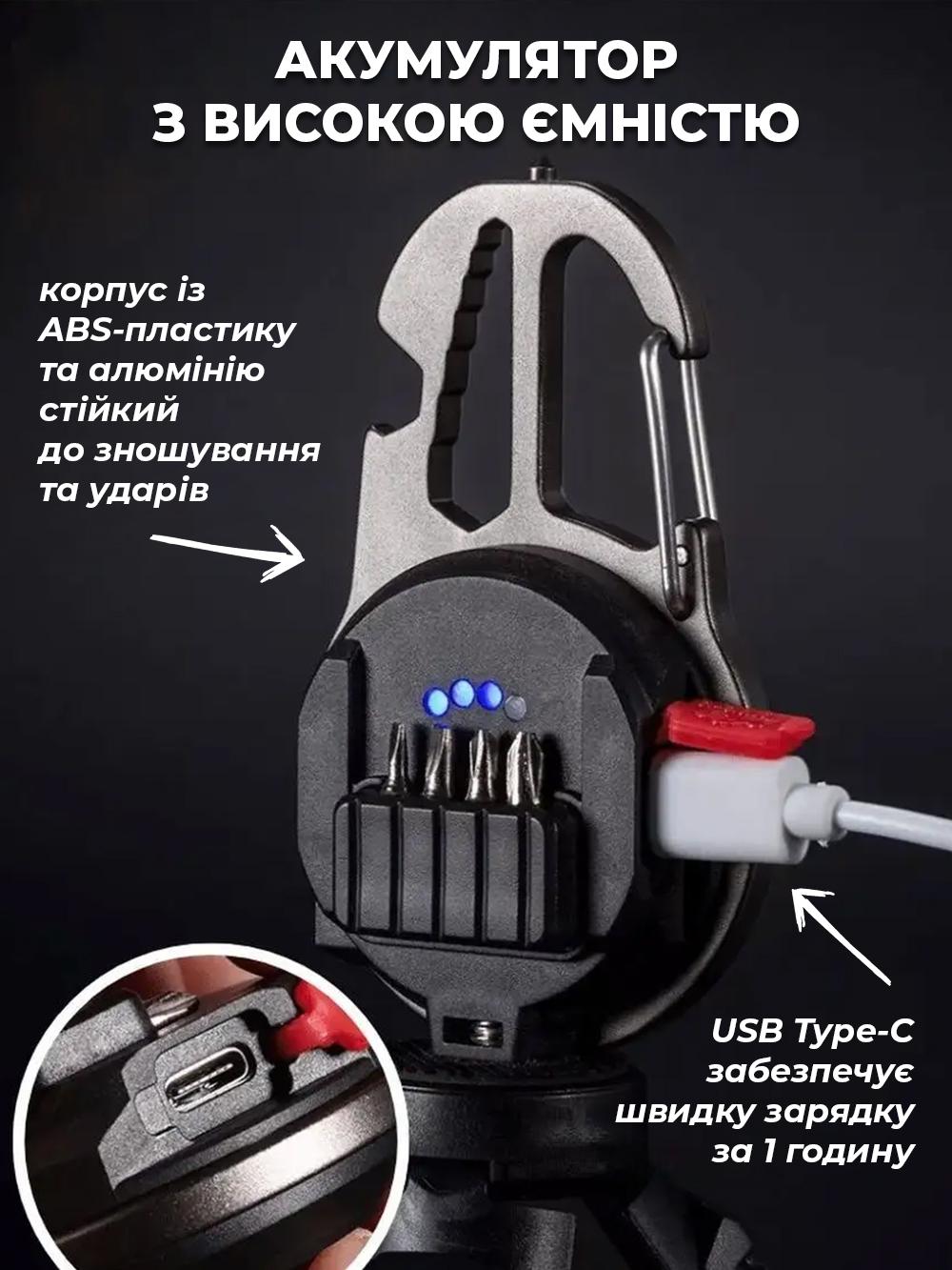 Фонарик-брелок Andowl Q-D910 карманный 19в1 отвертка/гаечный ключ 24 светодиода желтый белый красный свет 670 люменов (64c5c92c) - фото 5 Фонарик-брелок Andowl Q-D910 карманный 19в1 отвертка/гаечный ключ 24 светодиода желтый белый красный свет 670 люменов (64c5c92c) - фото 5