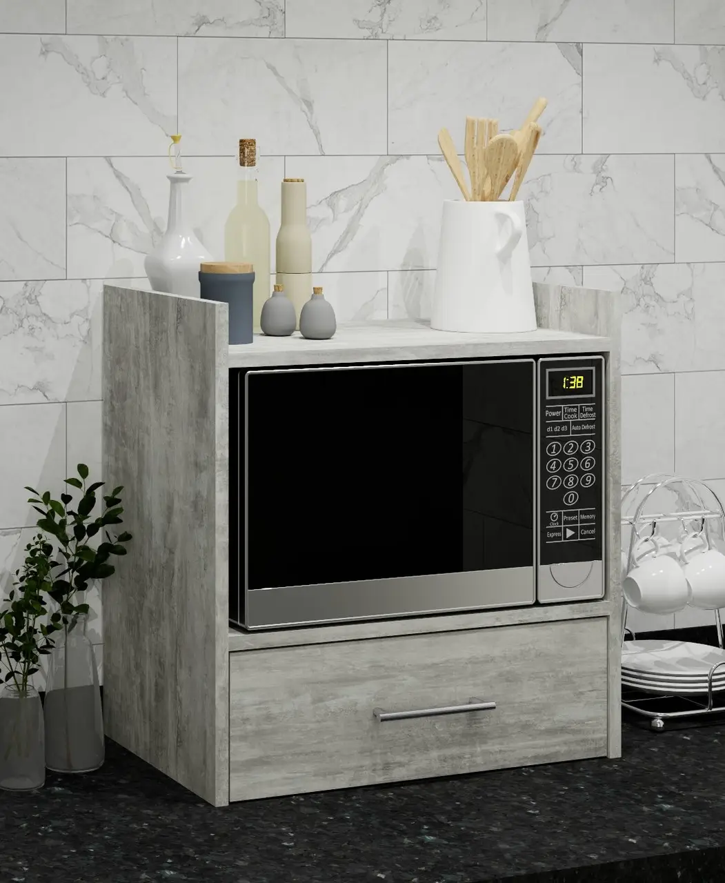 Полка для микроволновки Бетон (Мікро-4-3) - фото 1 Полка для микроволновки Бетон (Мікро-4-3) - фото 1