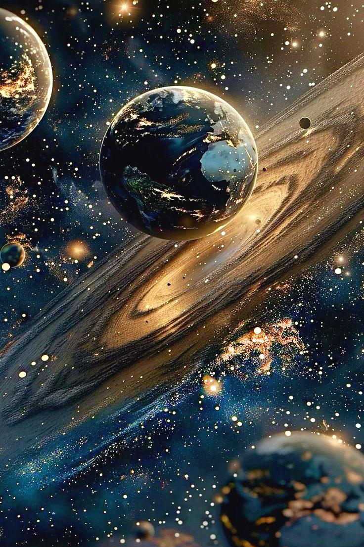 Алмазная мозаика MY-Art Звездное пространство на подрамнике круглые алмазы 40х60 см (AR-3319)