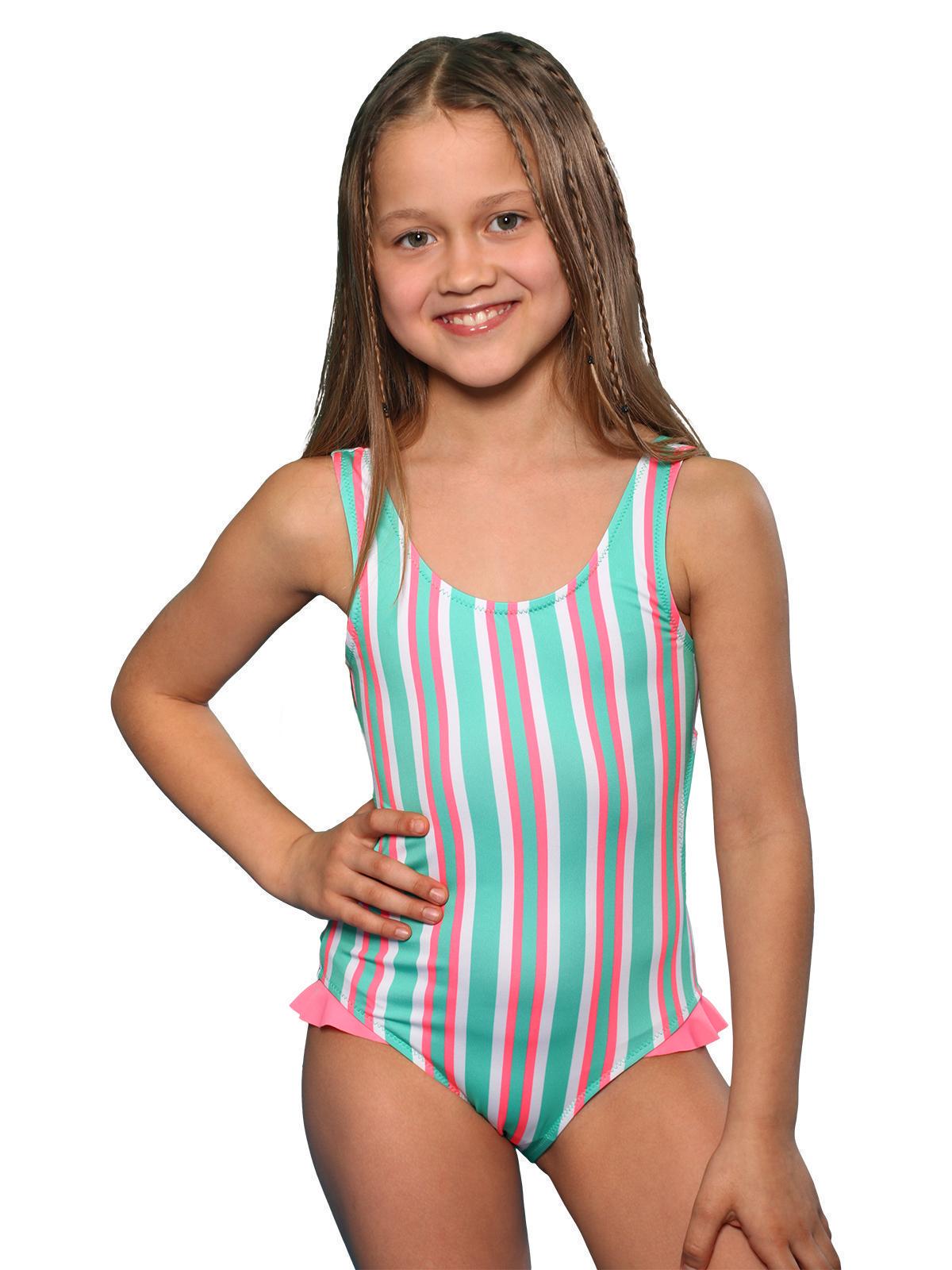 Купальник сплошной Keyzi 128 см Cute small 1 psc полоска Зеленый
