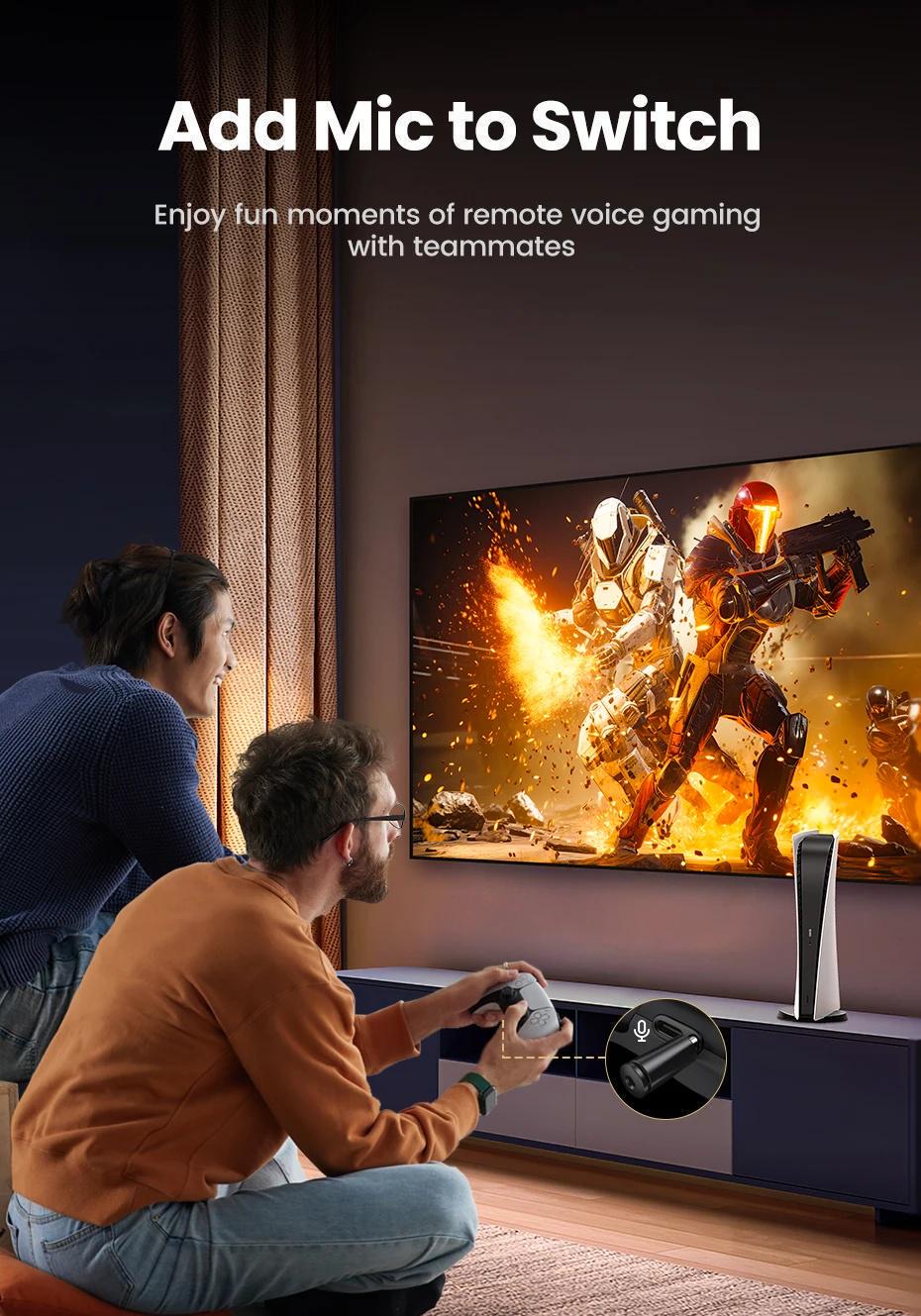 Передавач аудіо Ugreen Bluetooth 5.3 PS5 PS4 Чорний (15765) - фото 4