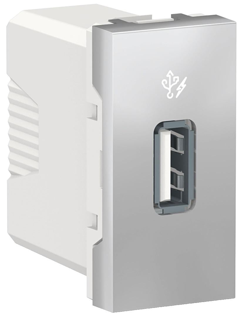 Розетка Schneider Electric PC Unica USB 1 модуль Алюміній (NU342830)