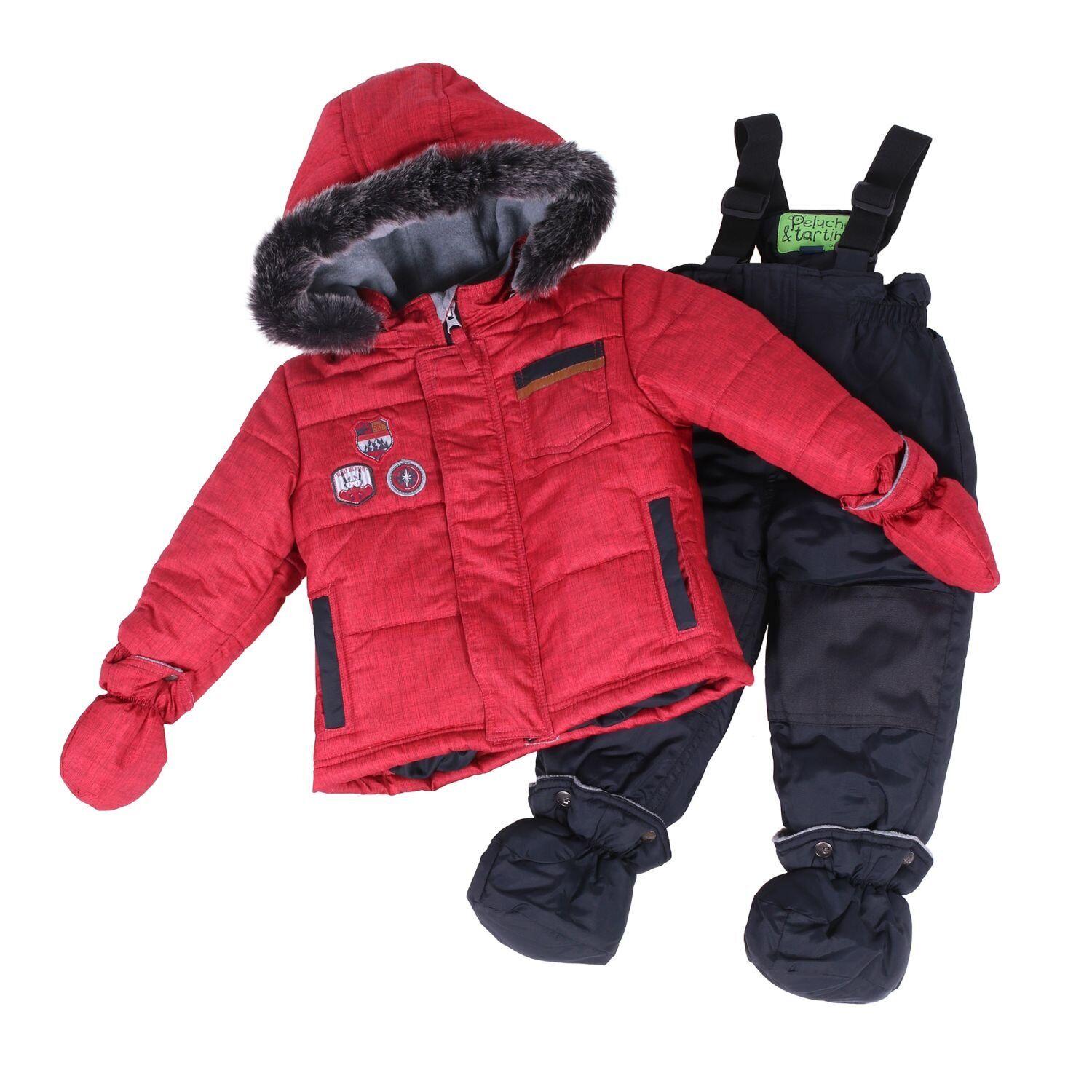 Дитячий зимовий комплект для хлопчика Peluche&Tartine F18M09BG 90-98 см Яскраво-червоний (F18M09BG-Ferrarired_Deepgrey-2)