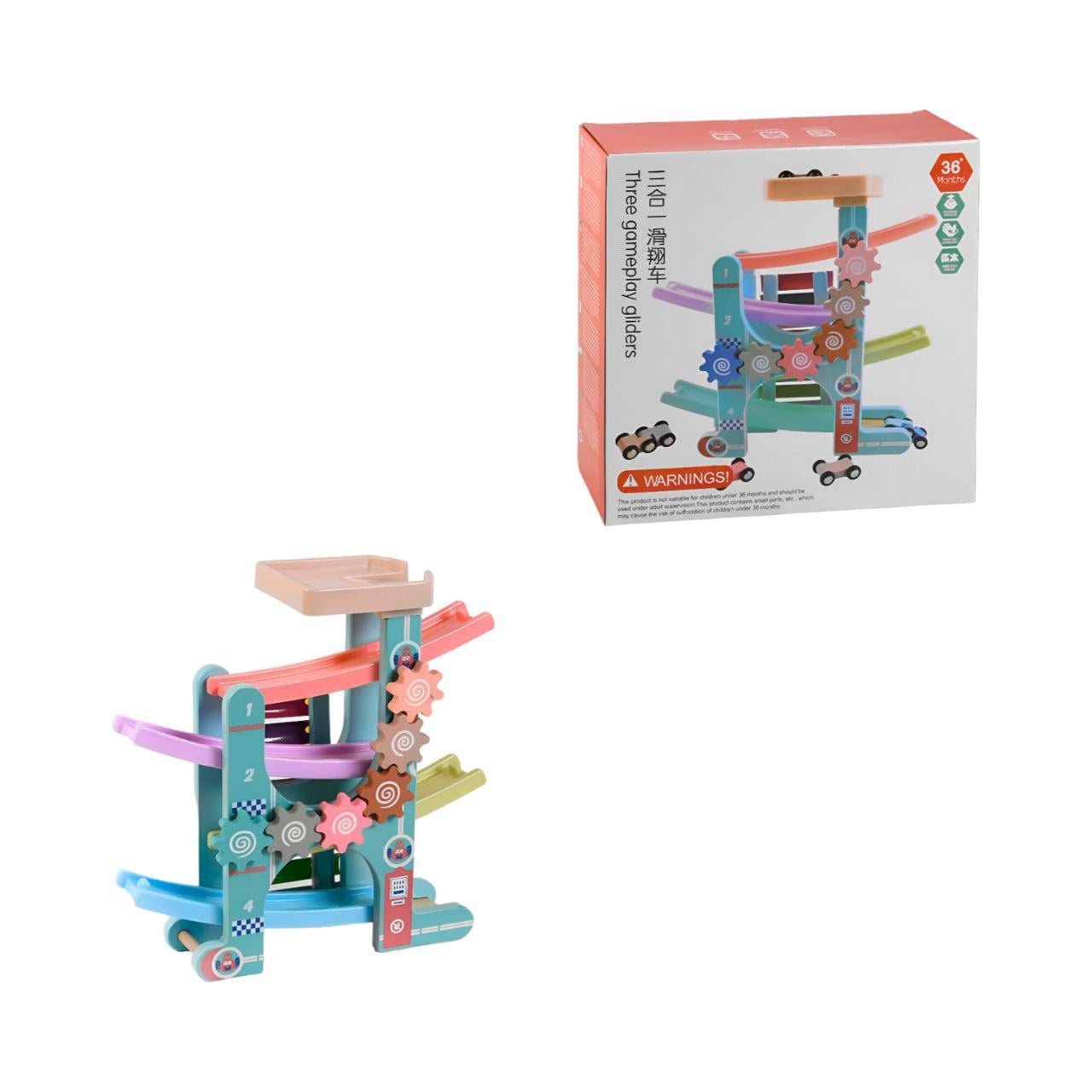 Трек 4 уровня/6 машинок/ксилофон/дерево-пластик/в коробке (C 44894) Трек 4 уровня/6 машинок/ксилофон/дерево-пластик/в коробке (C 44894)