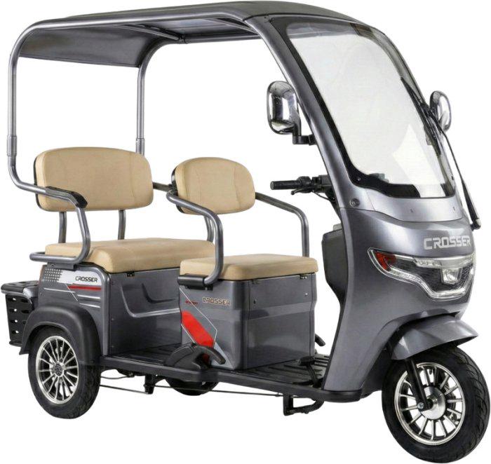 Электроскутер трехколесный Crosser TR7 VAGON 1000W 72V24Ah Серый