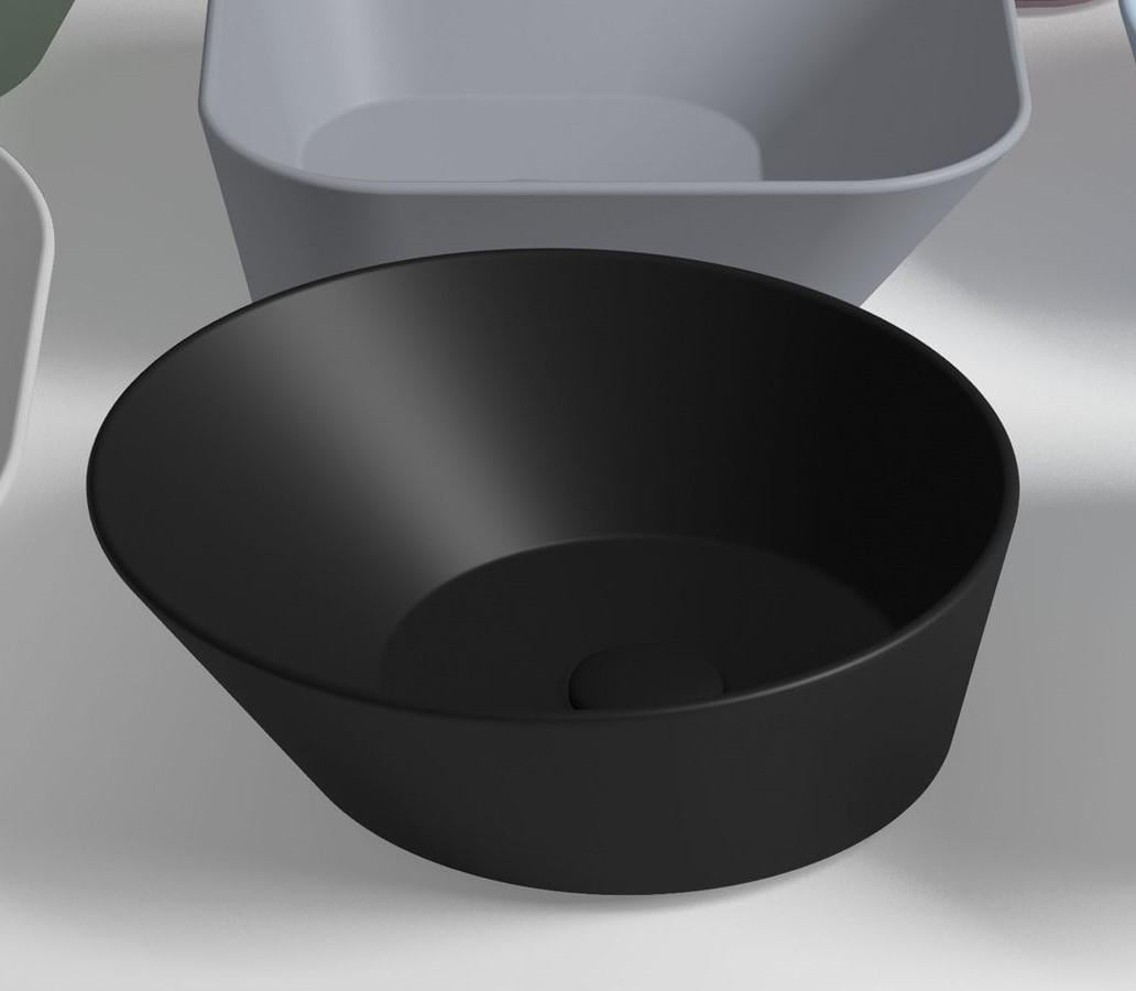 Умывальник накладной Simas Wave WA01NM 420x420x165 мм Черный (184677) - фото 3