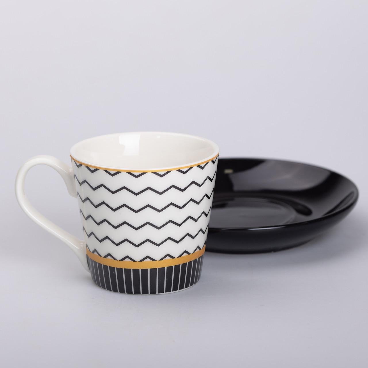 Чашка керамическая с блюдцем для чая и кофе 200 мл - фото 2 Чашка керамическая с блюдцем для чая и кофе 200 мл - фото 2