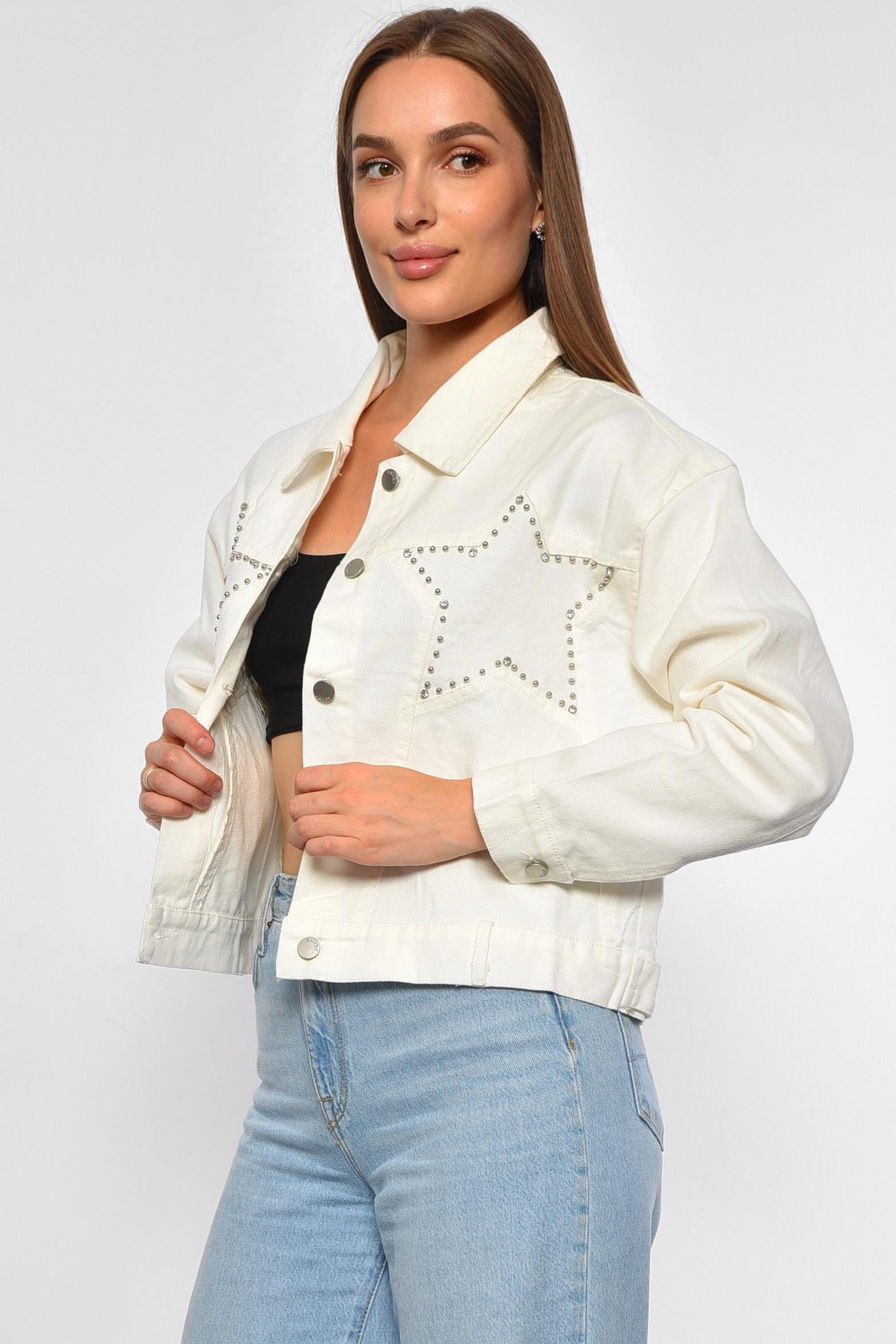 Джинсовка женская L Белый (187206) - фото 2 Джинсовка женская L Белый (187206) - фото 2