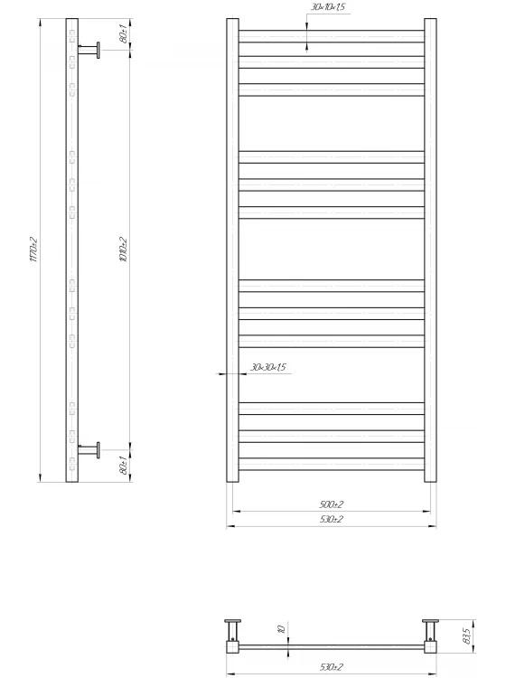 Полотенцесушитель водяной Mario INOX Чикаго 1170х530/500 мм (1.073.044628.0 P) - фото 4 Полотенцесушитель водяной Mario INOX Чикаго 1170х530/500 мм (1.073.044628.0 P) - фото 4
