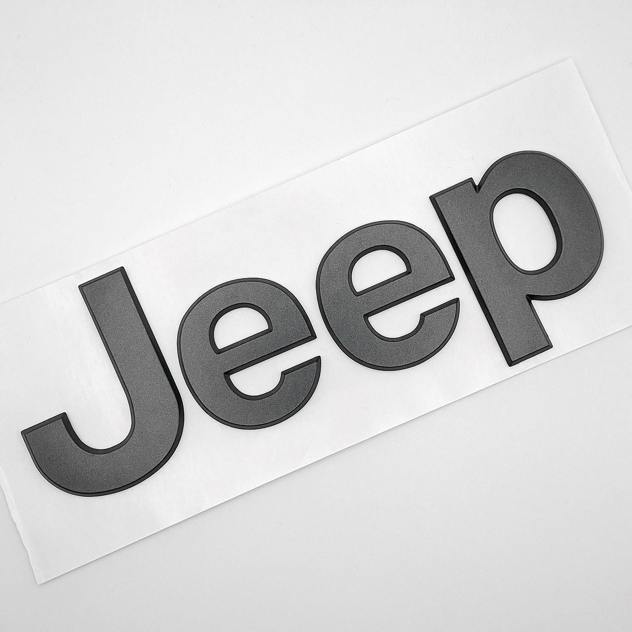 Эмблема надпись Jeep ABS 17х6,8 см Серый матовый (2871550526)