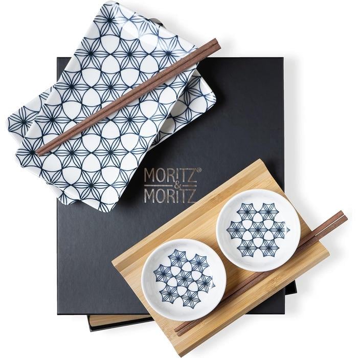 Столовий сервіз для суші Moritz&Moritz Gourmet Blue Flowers на 2 персони 10 пр. (33494324)