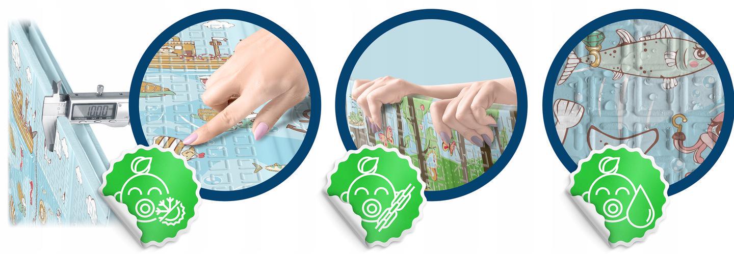 Килимок розвиваючий дитячий двосторонній Nukido NK-340 гіпоалергенний складаний 200х180х1 см (18822567) - фото 7 Килимок розвиваючий дитячий двосторонній Nukido NK-340 гіпоалергенний складаний 200х180х1 см (18822567) - фото 7