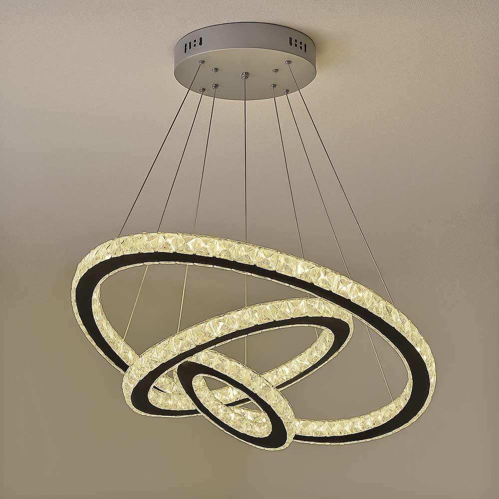 Люстра підвісна світлодіодні кільця Light House SY-20263/3 CR D550хH1500 116W Pult Du Хром