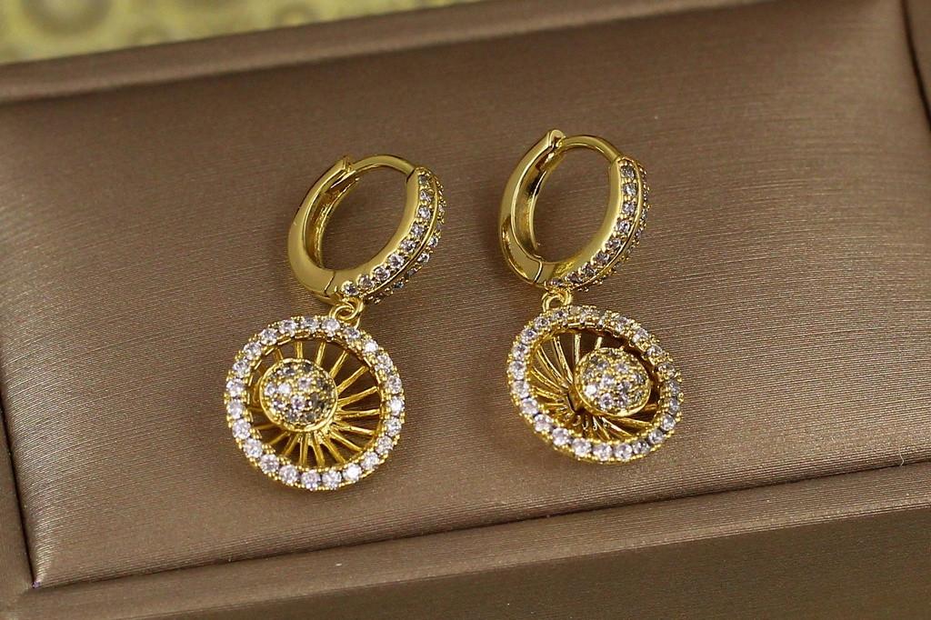 Серьги подвески Xuping Jewelry Сатурн 2,5 см Лимонный (2271265206)