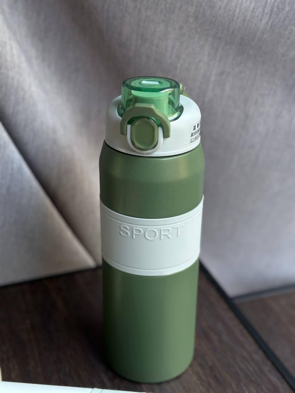 Термос YIWU Sport с мундштуком и ручкой 800 мл Зеленый (HP-14-6GR)