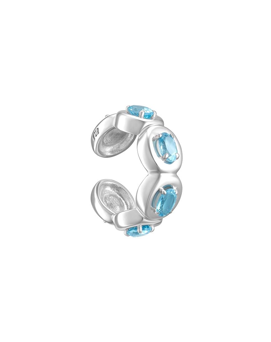Каф-каблучка Splash Blue жіноча RIMMART JEWELRY срібна р. 16