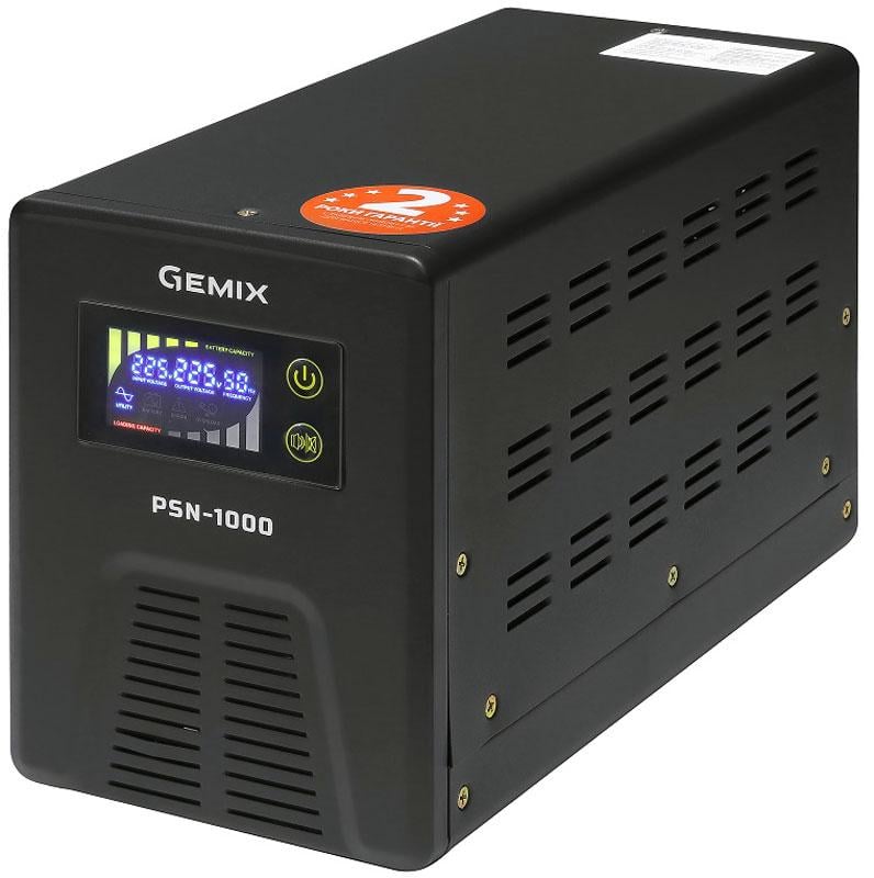 Джерело безперебійного живлення Gemix PSN-1000 1000VA/600W 12V/220V 13A 2xSchuko без АКБ Black (PSN-1000) - фото 2 Джерело безперебійного живлення Gemix PSN-1000 1000VA/600W 12V/220V 13A 2xSchuko без АКБ Black (PSN-1000) - фото 2