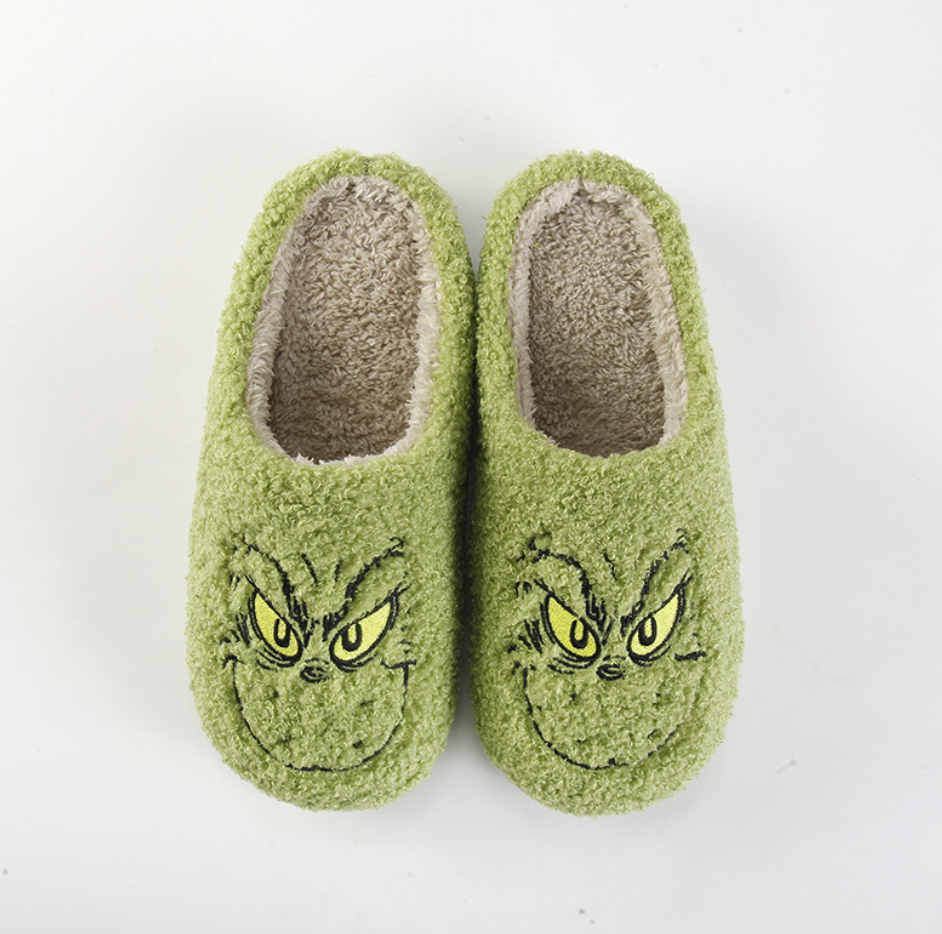 Домашние тапочки Гринч рождественские плюшевые р. 40 Зеленый (ГРт5А) - фото 4
