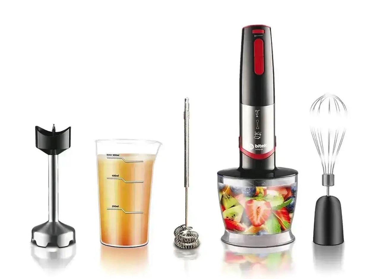 Блендер занурювальний BITEK BT-337 5в1 на підставці 1800 Вт Чорний (2570903317)