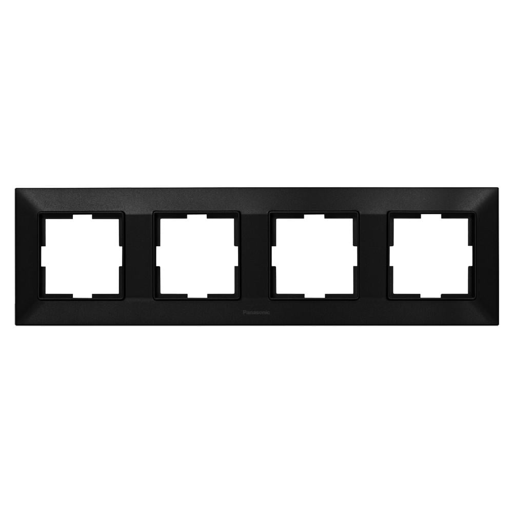 Рамка 4-местная Panasonic Arkedia Slim горизонтальная Черный (23867845)