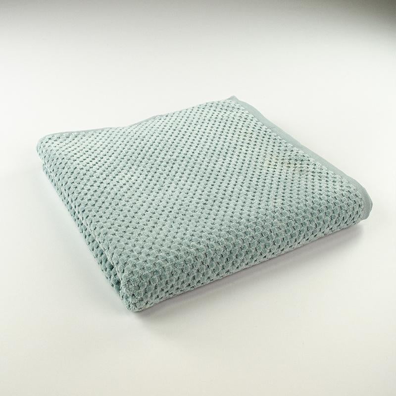 Полотенце банное махровое однотонное Damask жаккардовое с велюром 550 г/м2 70х140 см Мятный