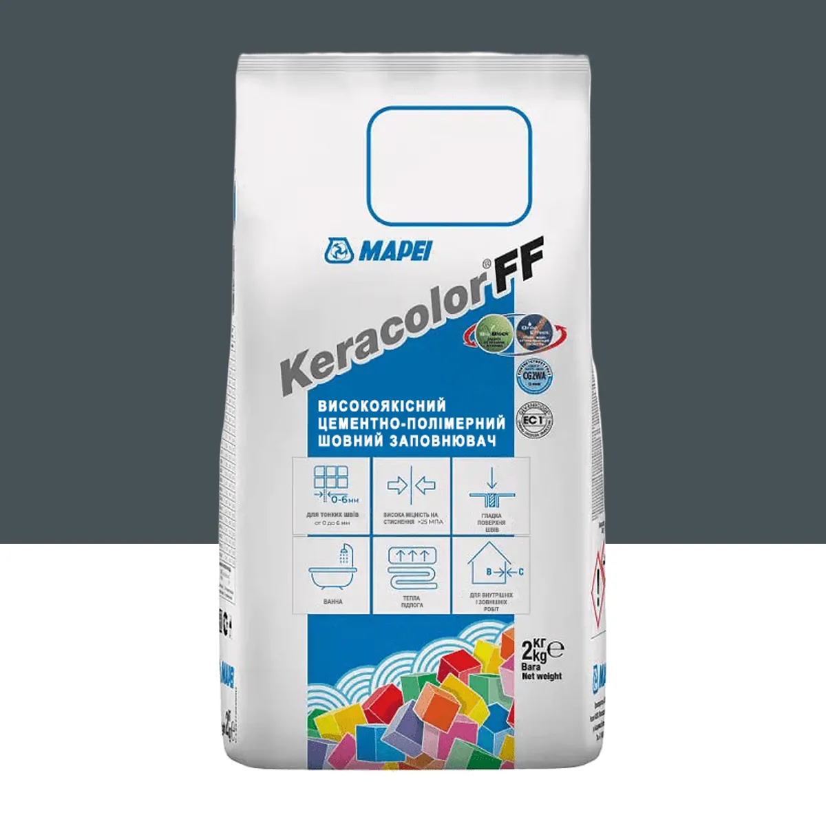 Фуга цементная для швов Mapei Keracolor FF 114 2 кг Антрацит (000018571)
