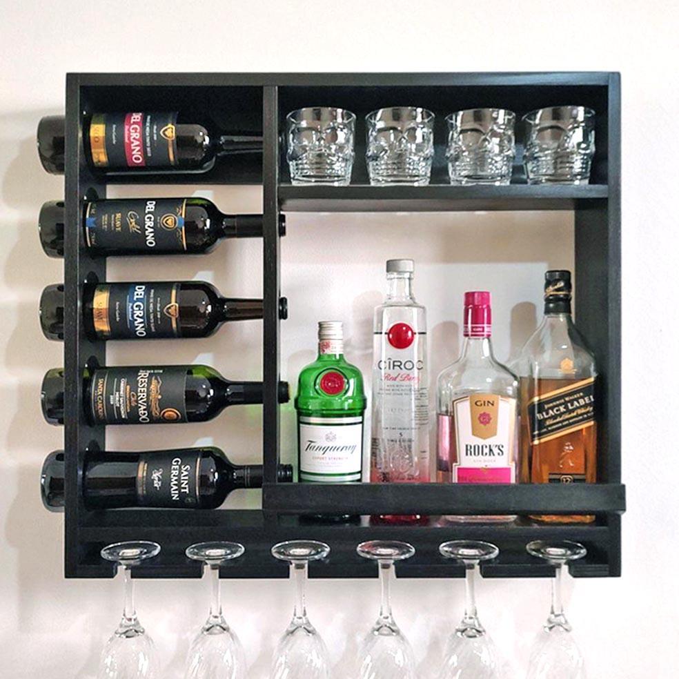 Полка для вина настенная из дерева Минами Венге (ПНК-012512)