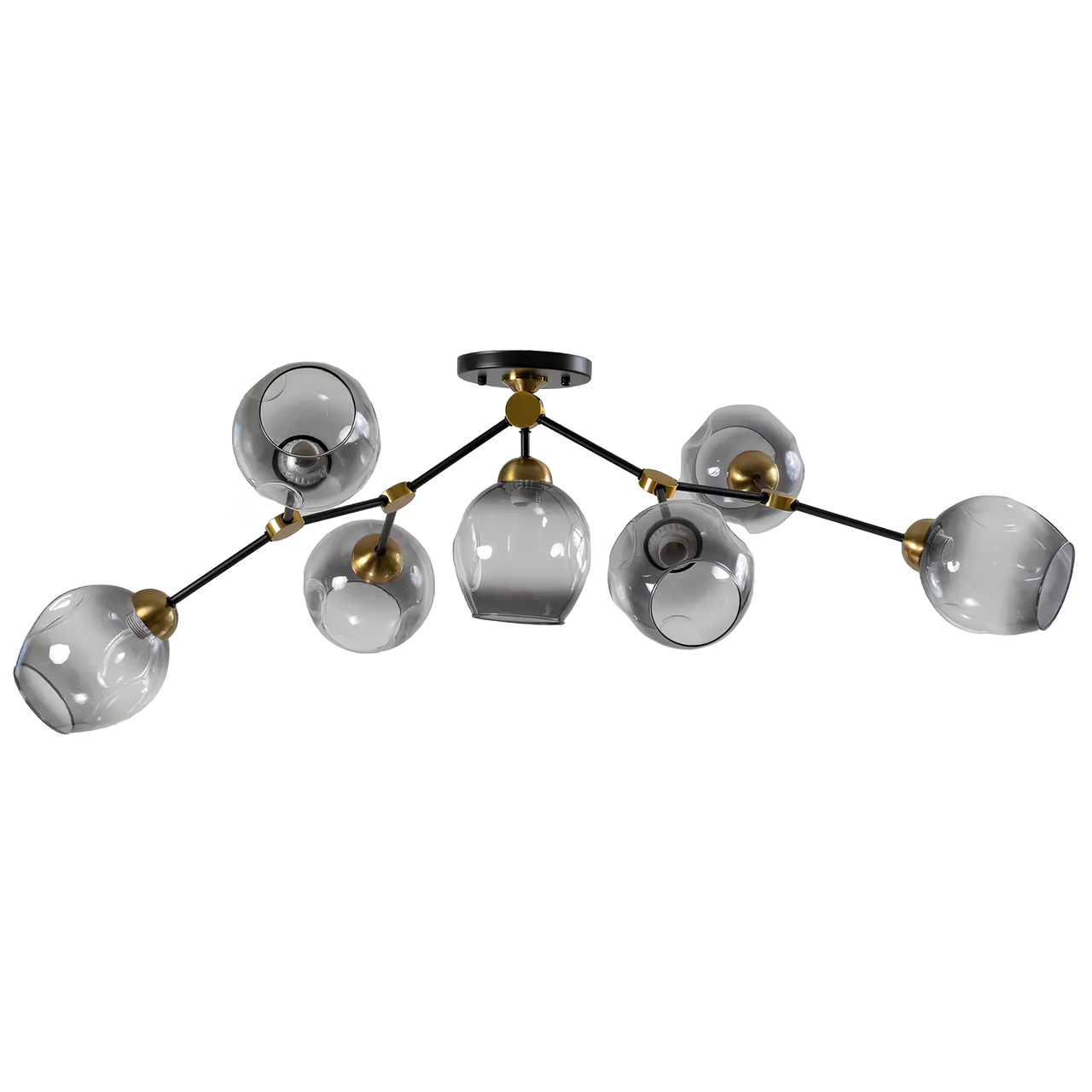 Люстра Svet со стеклянными плафонами на семь ламп Е27 Дымчатый (MX-151-7 BK+BE) - фото 2 Люстра Svet со стеклянными плафонами на семь ламп Е27 Дымчатый (MX-151-7 BK+BE) - фото 2