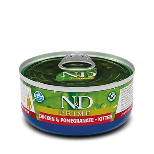 Корм для кошенят вологий Farmina N&D Grain Free Prime Chicken Kitten беззерновий з куркою та гранатом 70 г
