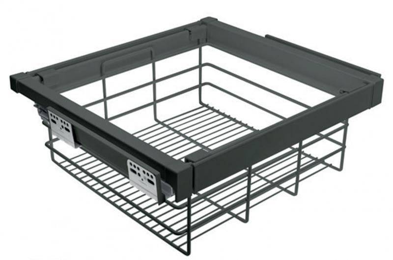 Корзина для белья GTV Elite с дотягом полного выдвижения 600 мм Графит (WG-KOSZ60-60)