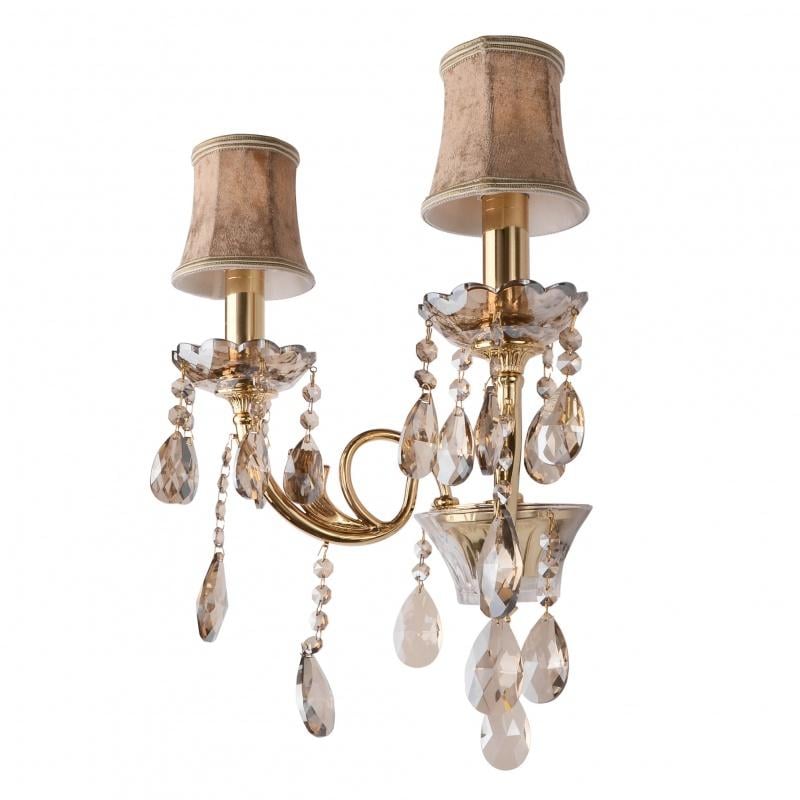 Бра настенное накладное Brille BCL-313W/2 хрустальное классическое с абажуром