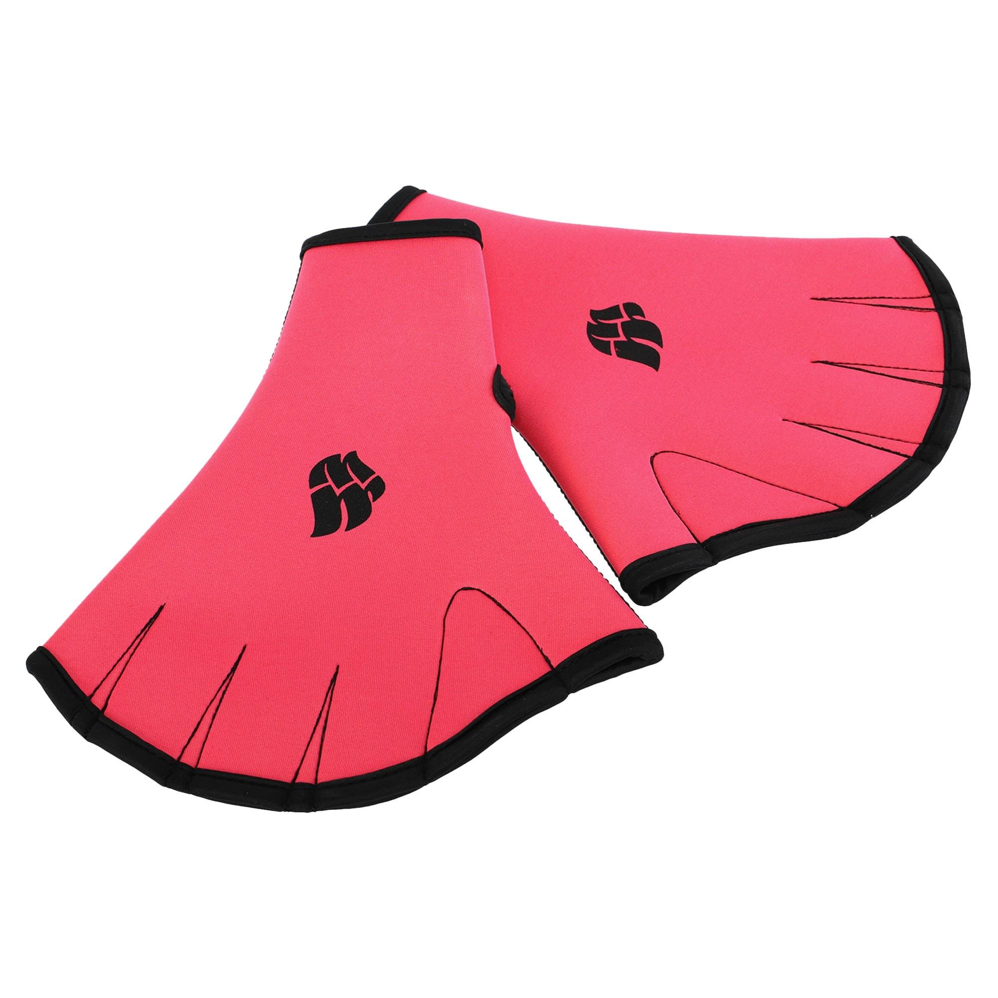 Акваперчатки для аквафитнеса Aquafitness gloves MadWave M074603 М 21-22 см Розово-черный (M074603_M)