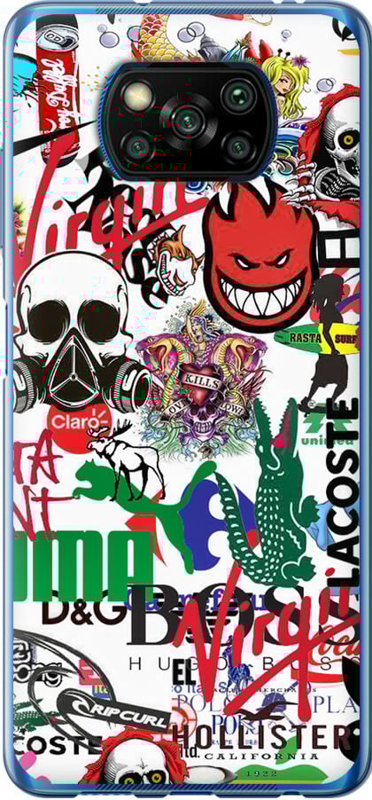 Чохол на Xiaomi Poco X3 Pro Many different logos (4022u-2938-42517)