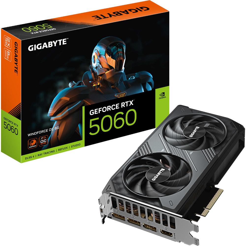 Відеокарта Gigabyte NVIDIA GeForce RTX 5060 WINDFORCE OC 8 Гб 28000 MHz Black (GV-N5060WF2OC-8GD) - фото 5 Відеокарта Gigabyte NVIDIA GeForce RTX 5060 WINDFORCE OC 8 Гб 28000 MHz Black (GV-N5060WF2OC-8GD) - фото 5