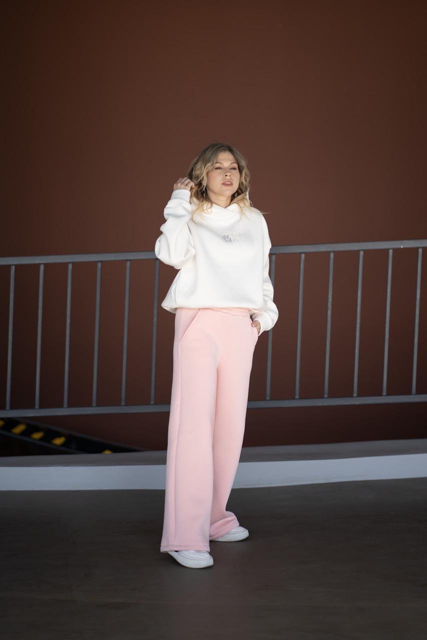 Костюм женский на флисе Бело-розовый - фото 2 Костюм женский на флисе Бело-розовый - фото 2