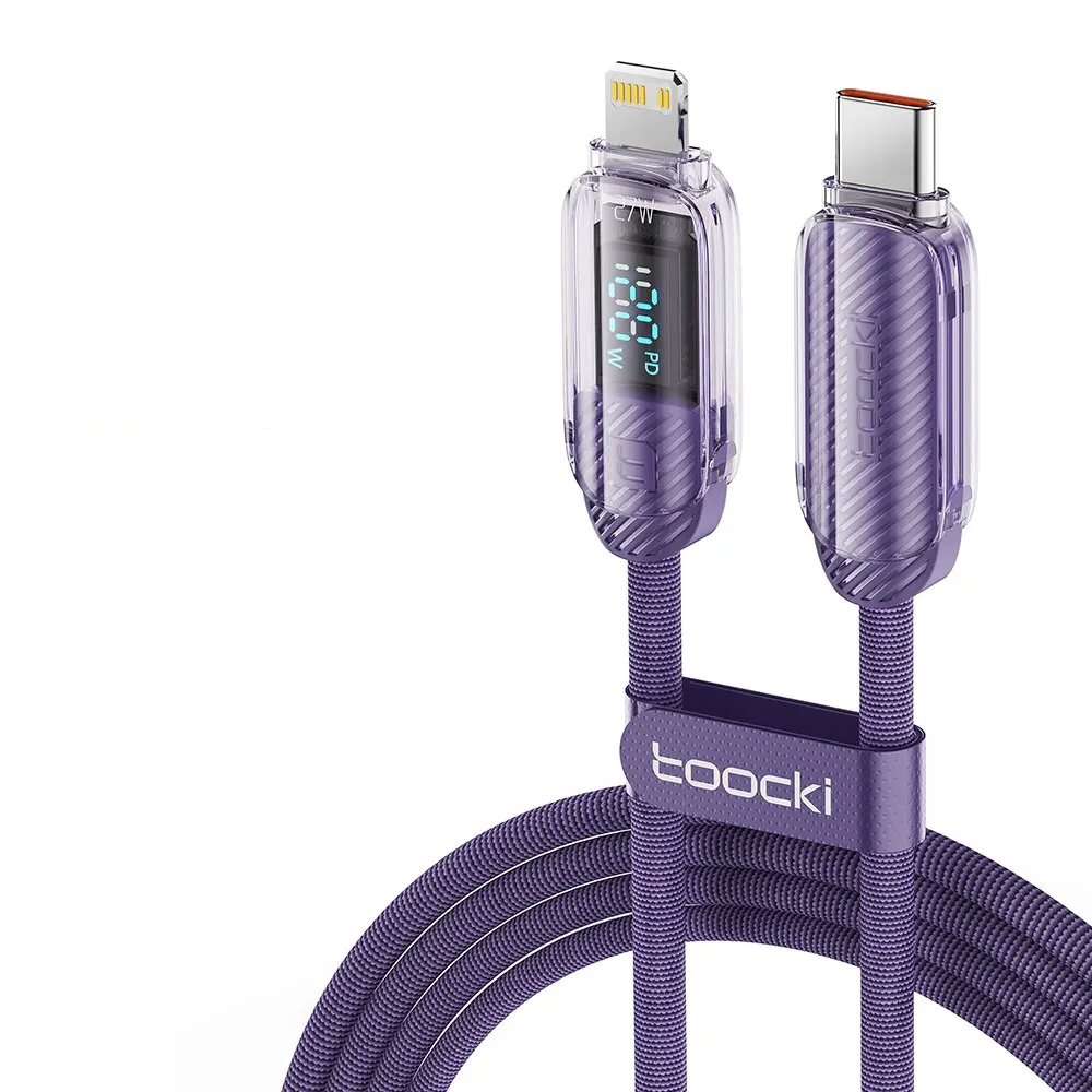 Кабель Toocki Type C-Lightning PD27w 1 м Фиолетовый (TQ-X59CL1PUR27)