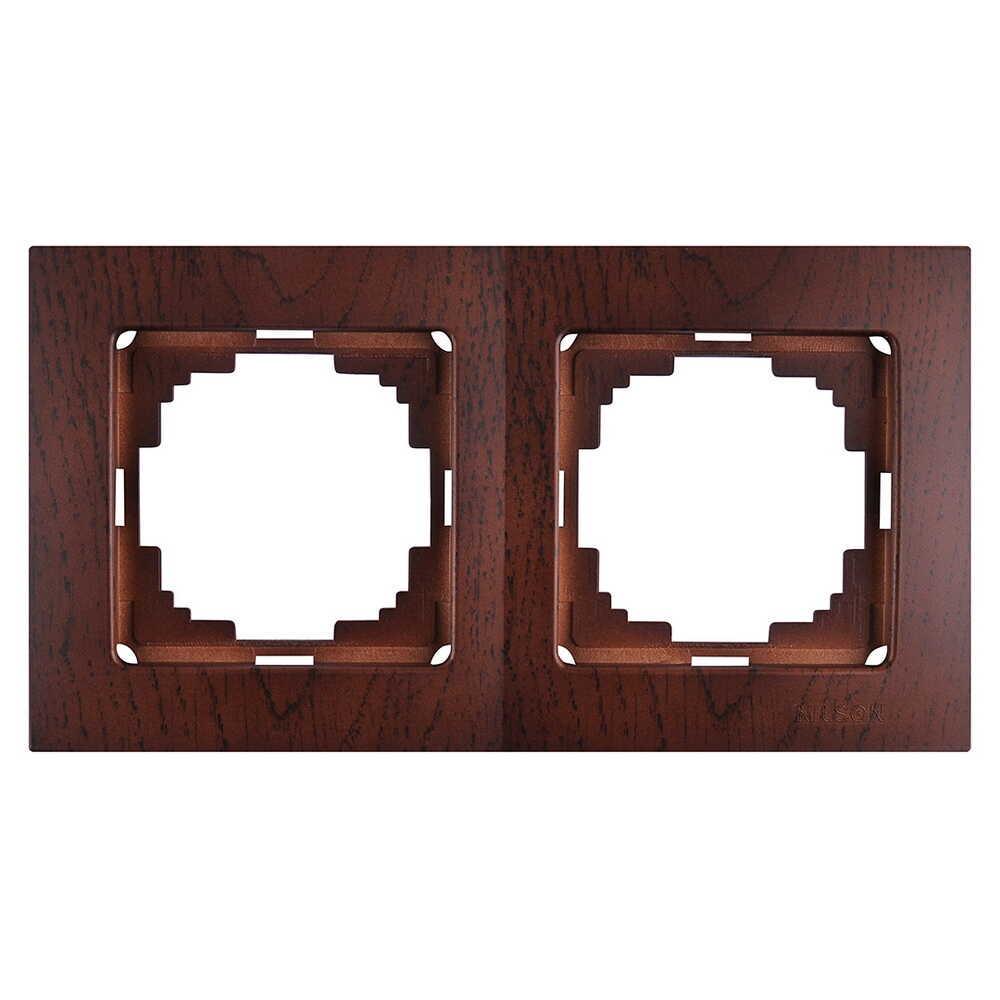 Рамка двухместная горизонтальная Nilson Touran Орех (00000007562)