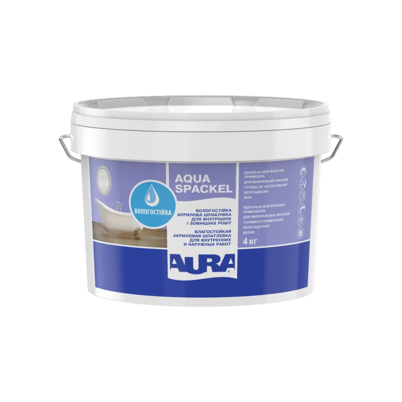 Шпаклевка акриловая Aura Luxpro Aqua Spackel влагостойкая 4 кг (2569059376)