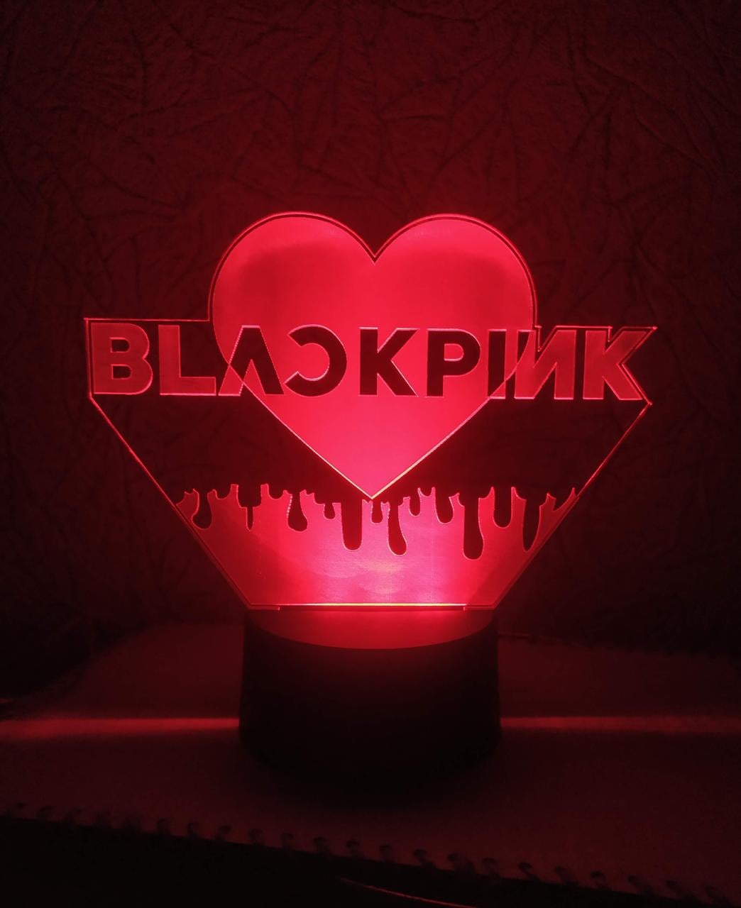 3d-ночник "BlackPink" логотип несколько подсветок/батарейка/сеть 220V (1904302364)