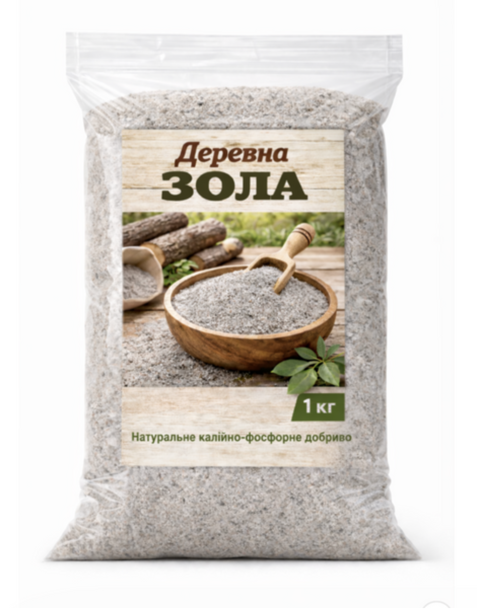 Деревянная зола природное калийно-фосфорное удобрение для овощных/плодовых и декоративных культур 1 кг (87598)