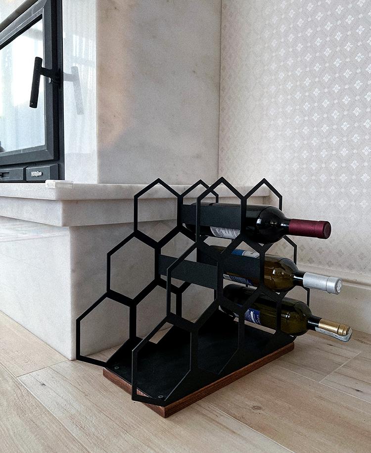 Подставка для вина NC Home Соты из деревянного основания на 9 бутылок (110224) - фото 4 Подставка для вина NC Home Соты из деревянного основания на 9 бутылок (110224) - фото 4