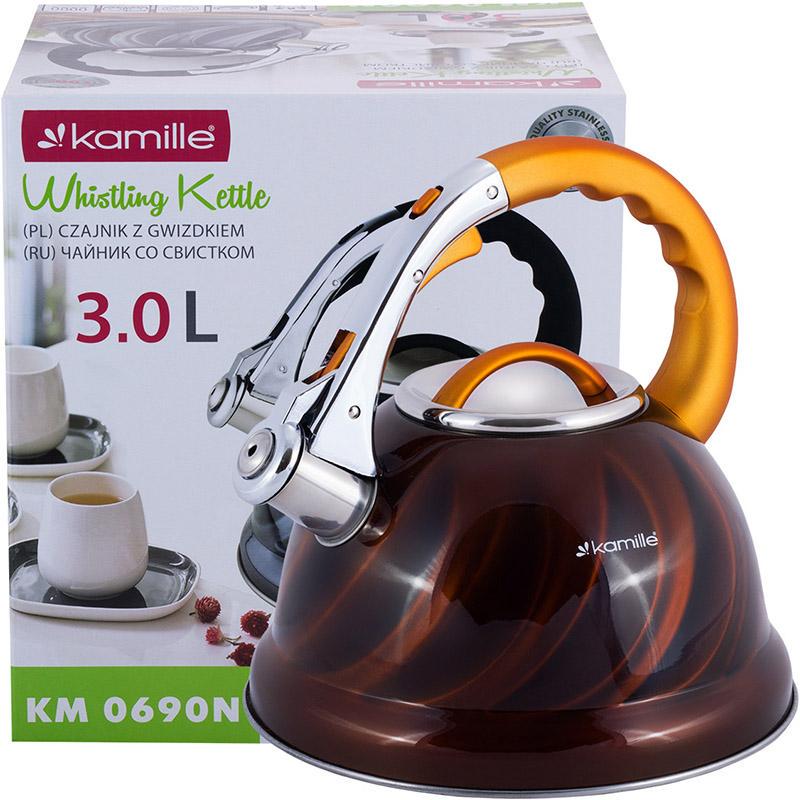 Чайник Kamille Marshmallow з нержавіючої сталі зі свистком 3 л Золотий - фото 6 Чайник Kamille Marshmallow з нержавіючої сталі зі свистком 3 л Золотий - фото 6