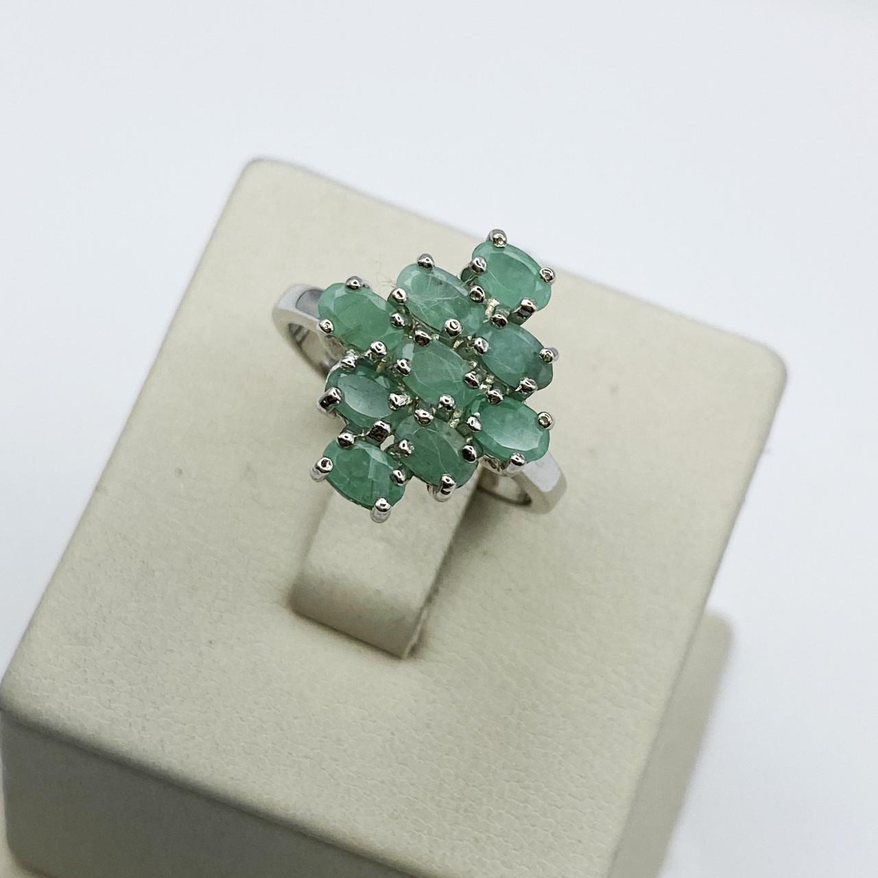 Кольцо серебряное с изумрудом р. 18 4,93 г (1943724389)